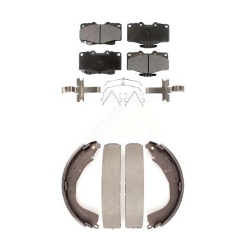 Front Rear Ceramic Brake Pads And Drum Shoes Kit For 2001-2002 Toyota 4Runner KTN-100065