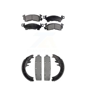 Front Rear Ceramic Brake Pads & Drum Shoe Kit For GMC G3500 K2500 C2500 Chevrolet C20 V20 KTN-100088