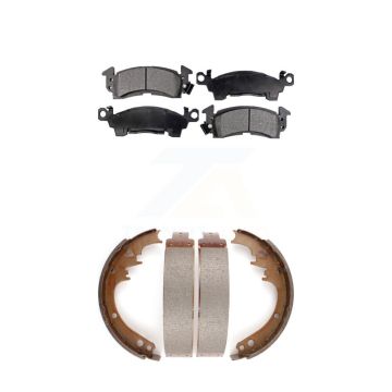 Front Rear Ceramic Brake Pads Drum Shoe Kit For Cadillac Chevrolet Caprice Buick Brougham KTN-100089