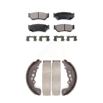 Front Rear Ceramic Brake Pads Drum Shoe Kit For 1999-2004 Chevrolet Tracker Suzuki Vitara KTN-100094