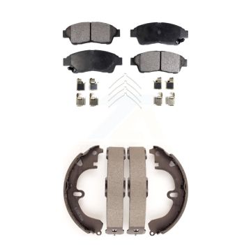 Front Rear Ceramic Brake Pads And Drum Shoes Kit For 1994-1997 Toyota Celica ST KTN-100096