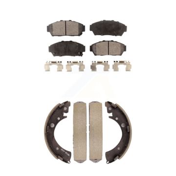 Front Rear Ceramic Brake Pads And Drum Shoes Kit For Honda Civic KTN-100104