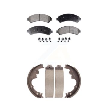 Front Rear Ceramic Brake Pads And Drum Shoes Kit For Chevrolet S10 Blazer GMC Jimmy 4WD KTN-100139