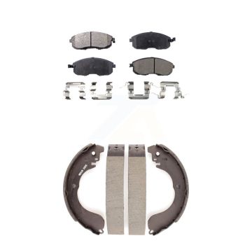 Front Rear Ceramic Brake Pads And Drum Shoes Kit For Nissan Versa Sentra Cube KTN-100150