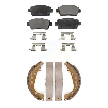 Front Rear Ceramic Brake Pads And Drum Shoes Kit For Toyota Prius Celica Scion xB xA KTN-100156