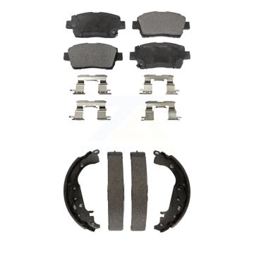 Front Rear Ceramic Brake Pads And Drum Shoes Kit For 2009 Toyota Prius KTN-100158