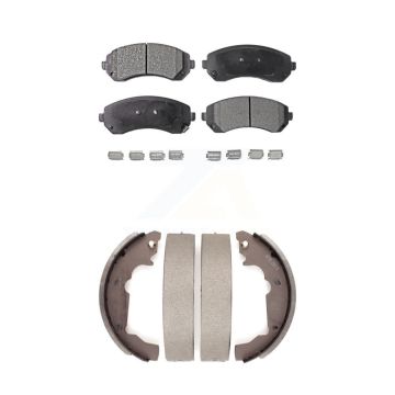 Front Rear Ceramic Brake Pads And Drum Shoes Kit For 2001-2005 Pontiac Aztek KTN-100170
