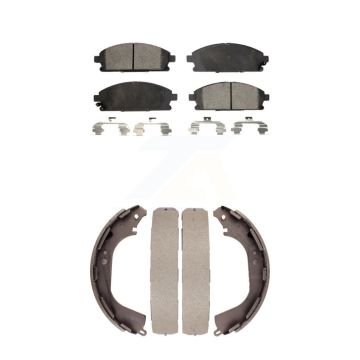 Front Rear Ceramic Brake Pads And Drum Shoes Kit For Nissan Pathfinder INFINITI QX4 KTN-100171