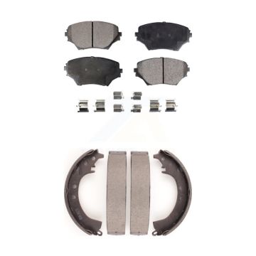 Front Rear Ceramic Brake Pads And Drum Shoes Kit For 2001-2002 Toyota RAV4 KTN-100177