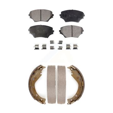 Front Rear Ceramic Brake Pads And Drum Shoes Kit For 2003-2005 Toyota RAV4 KTN-100178