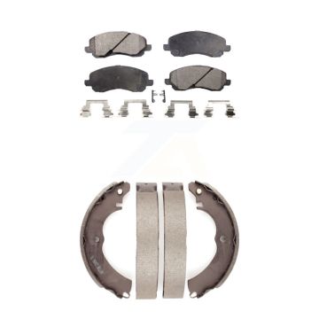Front Rear Ceramic Brake Pads And Drum Shoes Kit For Mitsubishi Lancer KTN-100183