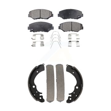 Front Rear Ceramic Brake Pads And Drum Shoes Kit For Honda Accord Fit KTN-100197