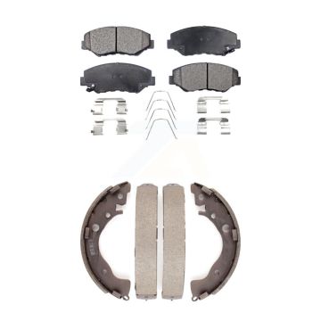 Front Rear Ceramic Brake Pads And Drum Shoes Kit For Honda Civic KTN-100198