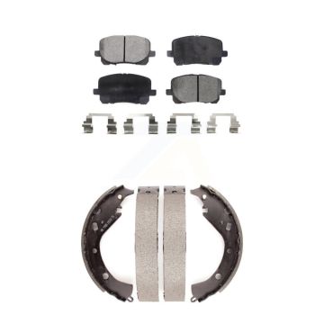 Front Rear Ceramic Brake Pads Drum Shoes Kit For 2003-2006 Toyota Matrix Pontiac Vibe AWD KTN-100201