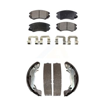 Front Rear Ceramic Brake Pads And Drum Shoes Kit For Hyundai Elantra KTN-100203