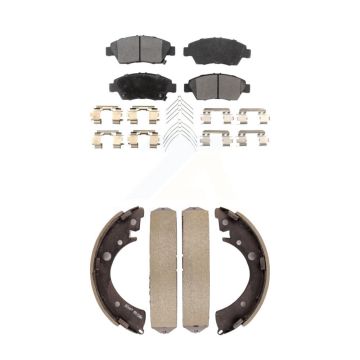 Front Rear Ceramic Brake Pads And Drum Shoes Kit For Honda Civic Fit KTN-100209