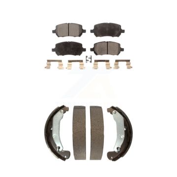 Front Rear Ceramic Brake Pads & Drum Shoes Kit For Chevrolet Cobalt Pontiac Saturn Ion G5 KTN-100212