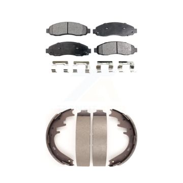 Front Rear Ceramic Brake Pads And Drum Shoes Kit For Dodge Dakota KTN-100215