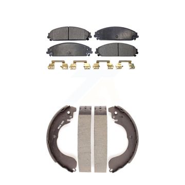 Front Rear Ceramic Brake Pads And Drum Shoes Kit For 2008-2009 Dodge Caliber SRT-4 KTN-100222