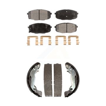 Front Rear Ceramic Brake Pads And Drum Shoes Kit For Hyundai Elantra KTN-100227