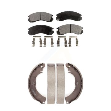 Front Rear Ceramic Brake Pads And Drum Shoes Kit For Mitsubishi Lancer KTN-100232