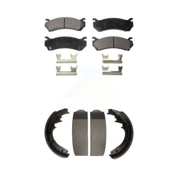 Front Rear Ceramic Brake Pads And Drum Shoe Kit For 2000 GMC Yukon With 11" Diameter KTN-100236