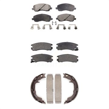 Front Rear Ceramic Brake Pads And Parking Shoes Kit For Mitsubishi Eclipse Galant KTN-100515