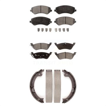 Front Rear Ceramic Brake Pads And Parking Shoes Kit For 2001 Chrysler Voyager KTN-100518