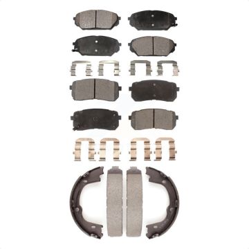 Front Rear Ceramic Brake Pads And Parking Shoes Kit For 2007-2012 Hyundai Veracruz KTN-100526