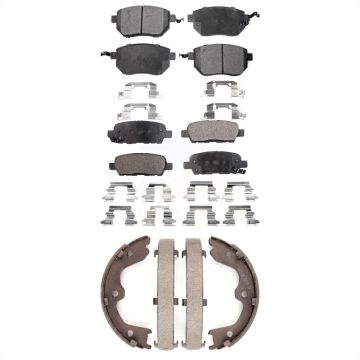 Front Rear Ceramic Brake Pads And Parking Shoe Kit For Nissan Altima Maxima INFINITI FX35 KTN-100528