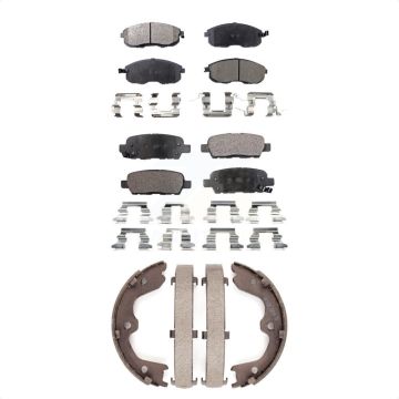 Front Rear Ceramic Brake Pads And Parking Shoes Kit For Nissan Altima 350Z INFINITI G35 KTN-100533