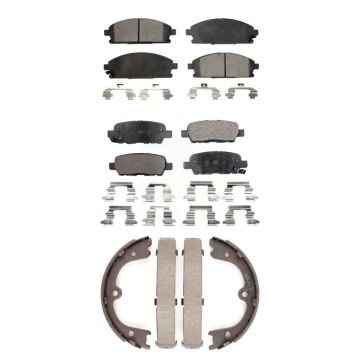 Front Rear Ceramic Brake Pads And Parking Shoes Kit For 2006-2009 Nissan Quest KTN-100534