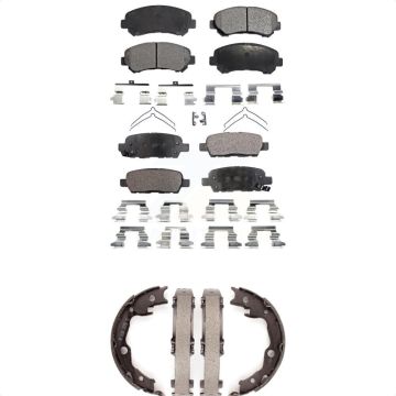 Front Rear Ceramic Brake Pads And Parking Shoes Kit For Nissan Rogue Sentra Juke Select KTN-100537