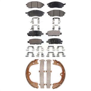 Front Rear Ceramic Brake Pads And Parking Shoes Kit For 2006-2008 INFINITI FX35 FX45 KTN-100543