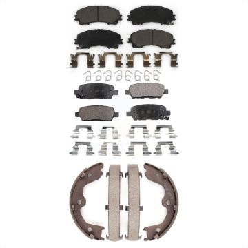 Front Rear Ceramic Brake Pads And Parking Shoes Kit For 2016-2017 INFINITI QX50 KTN-100548