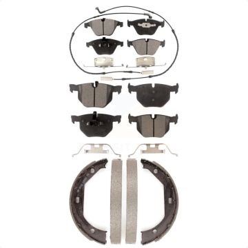 Front Rear Ceramic Brake Pads & Parking Shoes Kit For BMW 335i xDrive X1 335xi 335is 335d KTN-100553