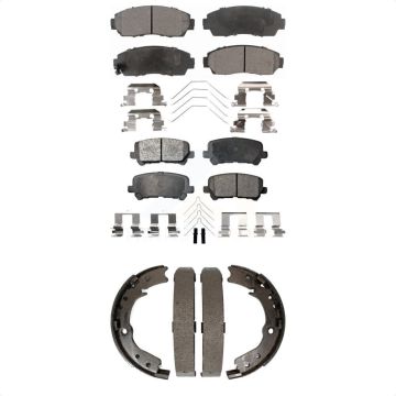 Front Rear Ceramic Brake Pads And Parking Shoes Kit For 2011-2017 Honda Odyssey KTN-100560