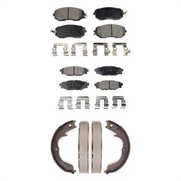 Front Rear Ceramic Brake Pads And Parking Shoes Kit For Subaru Impreza Forester KTN-100589