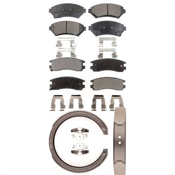 Front Rear Ceramic Brake Pads And Parking Shoe Kit For Cadillac DeVille With 5 Lug Wheels KTN-100597