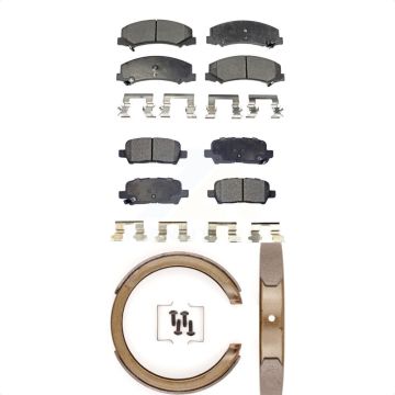 Front Rear Ceramic Brake Pads And Parking Shoes Kit For Chevrolet Impala KTN-100598