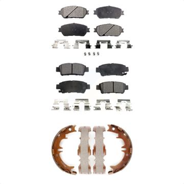 Front Rear Ceramic Brake Pads And Parking Shoes Kit For 2004-2010 Toyota Sienna KTN-100600