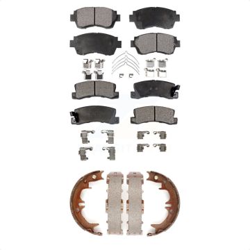 Front Rear Ceramic Brake Pads And Parking Shoes Kit For Toyota Camry Lexus ES300 Celica KTN-100609