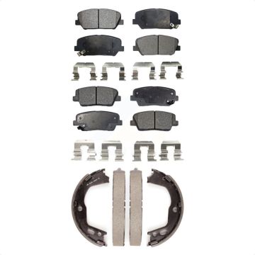 Front Rear Ceramic Brake Pads And Parking Shoes Kit For Hyundai Genesis Coupe KTN-100615