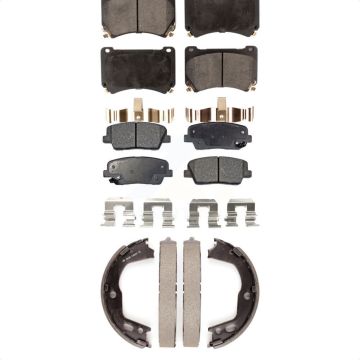 Front Rear Ceramic Brake Pads And Parking Shoes Kit For Hyundai Genesis Equus KTN-100617