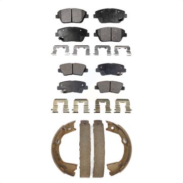Front Rear Ceramic Brake Pads And Parking Shoes Kit For Hyundai Sonata Kia Optima KTN-100625