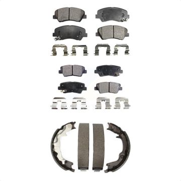 Front Rear Ceramic Brake Pads And Parking Shoes Kit For 2014 Kia Forte Koup KTN-100631