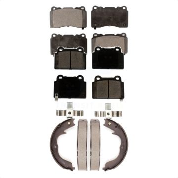 Front Rear Ceramic Brake Pads And Parking Shoes Kit For Mitsubishi Lancer KTN-100634