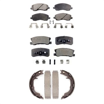 Front Rear Ceramic Brake Pads Parking Shoe Kit For Jeep Mitsubishi Patriot Lancer Compass KTN-100637