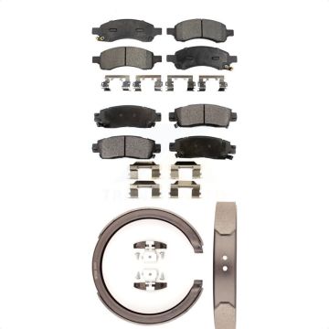 Front Rear Ceramic Brake Pads Parking Shoe Kit For Chevrolet Trailblazer GMC Envoy XL EXT KTN-100639