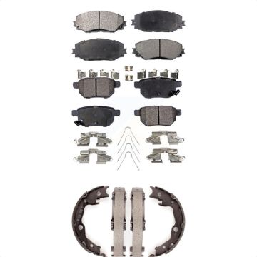 Front Rear Ceramic Brake Pads And Parking Shoes Kit For Toyota Matrix Pontiac Vibe KTN-100650